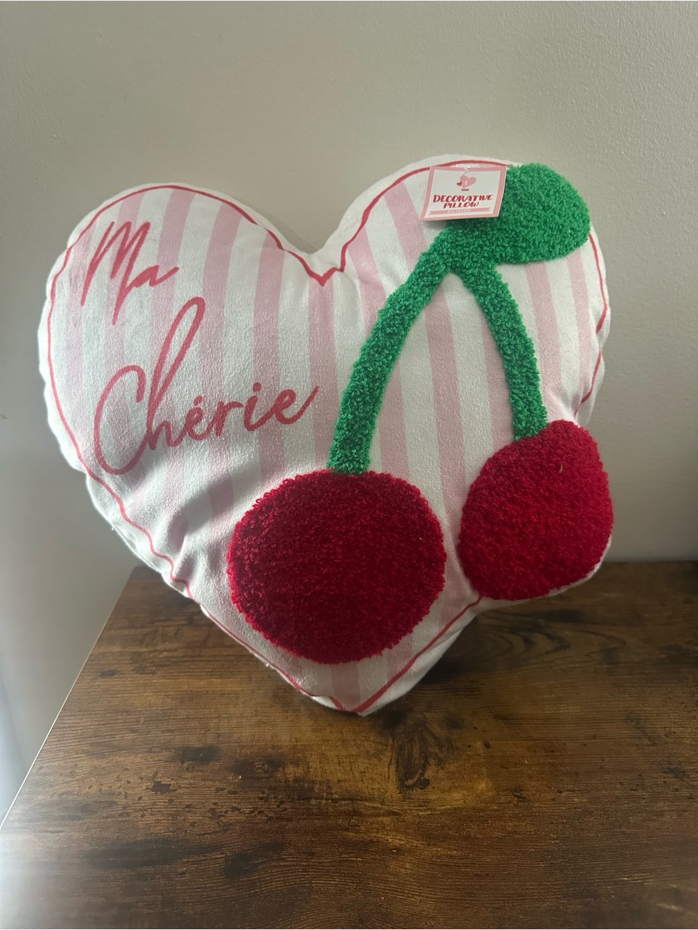 2025 Target Bullseye Valentines Ma Cherie Heart Cherries Plush  Pillow